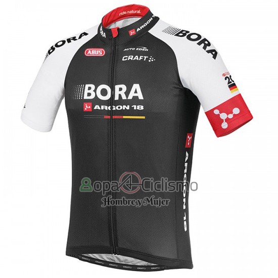 Bora Ropa Ciclismo Culotte Corto 2016 Mangas Cortas Negro y Rojo